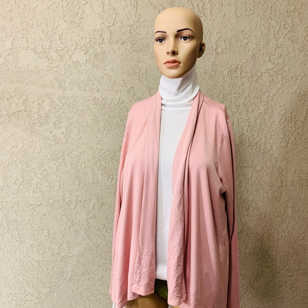 NWT Gibson Look Open Light Mauve Cardigan Size L - Picture 3 of 8